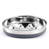 Fabricant de bols personnalisés de luxe pour animaux de compagnie, gamelles anti-glouton en acier inoxydable pour chiens et chats, avec logo sur mesure