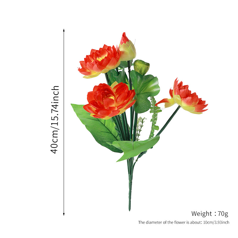 Lotus à neuf têtes (orange)