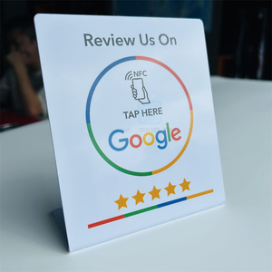 Présentoir de table NFC en PVC personnalisé pour les avis Google Code QR Menu Restaurant Instagram <span class=keywords><strong>Facebook</strong></span> <span class=keywords><strong>WhatsApp</strong></span> pour LinkedIn RFID - Product Image 5