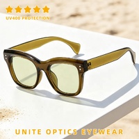 Fabrication de lunettes de soleil OEM, vente en gros, logo personnalisé, marque privée, lunettes de soleil rétro carrées pour hommes, monture en plastique, protection UV400