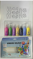 Peintures acryliques non toxiques 7 couleurs 22 ml pour vitraux, toiles et papier – Kit DIY pour l'art sur verre