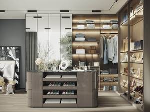 Armoires en acrylique sur mesure de luxe contemporaines, rangement de chambre à coucher moderne à finition brillante, MDF, personnalisation complète de la maison, <span class=keywords><strong>dressing</strong></span> - Product Image 4