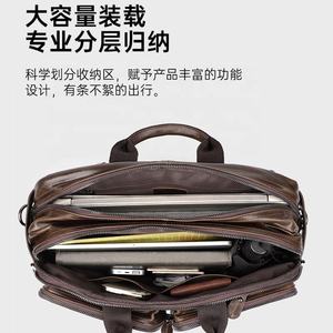 Maletín para Portátil de 14 Pulgadas, Bolso de Mano para Hombre, Cuero Vacuno Genuino, Viajes de Negocios, Gran Capacidad, Bolso de Hombro Casual - Product Image 6