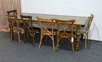 Table de salle à manger en bois Vintage de ferme rustique avec pieds de Table incurvés de beauté