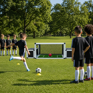 Porta da <span class=keywords><strong>Calcio</strong></span> Professionale con Alette Laterali e Base in Erba, Portatile e Pieghevole per Allenamento Indoor e Outdoor - Product Image 2