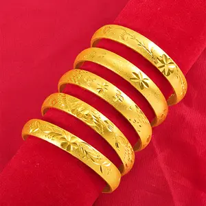 2023 Trendy Imitatie Goud Bruids Sieraden Indian Bangles Koper 24K Vergulde Armband Voor Vrouwen