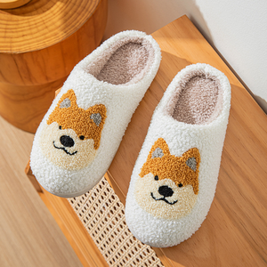 Nouvelles pantoufles tendance en coton moelleux et chaud, pantoufles <span class=keywords><strong>chien</strong></span> marron, cadeaux créatifs pour femmes, hommes, petite amie - Product Image 5
