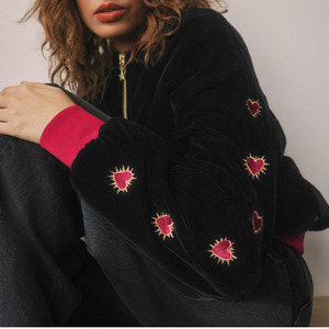 Direct d'usine OEM Streetwear Y2K femmes Patch broderie Logo Bomber veste personnalisée automne hiver lycée université veste - Product Image 4