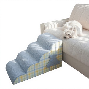 Escalier pour animaux de compagnie Surepawzy, durable et confortable, échelle pour chiens, escalier pour <span class=keywords><strong>petits</strong></span> chiens et chats, marches d'accès au lit, rampe détachable, lavable et respirante - Product Image 1