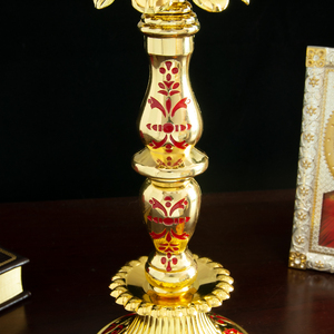 HT Lámpara de Vigilia Ortodoxa, Portavelas Chapado en Oro, Iglesia de Oración de Jesús, Candelabro de Mesa PARA EL Hogar con Taza de Vidrio de Aceite, Ritual Religioso - Product Image 5