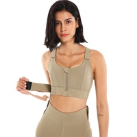 Soutien-gorge de sport léger à fermeture éclair frontale pour femme grande taille, idéal pour le yoga et le fitness, avec fonction respirante