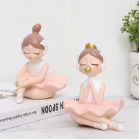 Roogo - Ornement en résine amovible Art Déco Fille de ballet, Pot de fleurs personnalisé avec trou de drainage, Fait main, Décoration d'intérieur féminine style INS