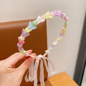 Diadema de primavera colorida para niños Banda de cinta de tarjeta de pelo roto para niña pequeña - Product Image 6
