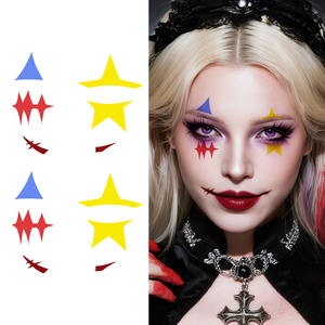 Autocollant de Tatouages Temporaires pour Halloween Clown Effrayant Comique Joker Mal Maquillage d'Halloween Tatouage Imperméable pour Visage Bras - Product Image 1