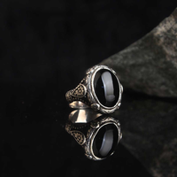 Bague pour homme en argent 925 avec pierre de zircon taillée, motif traditionnel, bijoux turcs en argent, vente en gros, bague turque faite à la main, tendance