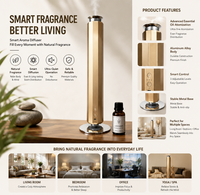 Diffuseur d'arômes intelligent de luxe sans eau, à huile essentielle, alimenté par batterie, charge Type-C, lumière ambiante LED RGB, pour usage domestique et hôtelier