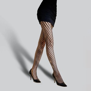 Collants résille noirs grande <span class=keywords><strong>taille</strong></span> à motif losanges pour femme, collants résille <span class=keywords><strong>taille</strong></span> <span class=keywords><strong>haute</strong></span> ajourés pour soirée et clubbing - Product Image 4