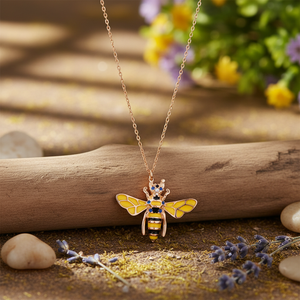 <b>Bee</b> Shape Enamel And Mixed Zircon Stone Design Turkish Handcrafted Wholesale 925 Sterling Silver Jewelry - Product Image 3