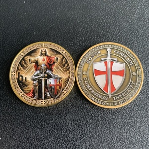Monedas Conmemorativas Cristianas, Hombre de Fe, Guerrero de Cristo, <span class=keywords><strong>Caballero</strong></span> Arrodillado, Jesús, Chapado en Oro, Regalo Coleccionable - Product Image 1