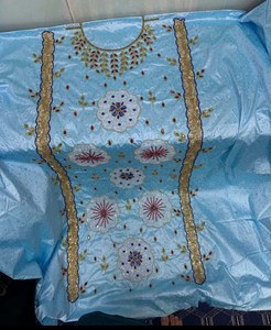 Tissu <span class=keywords><strong>Bazin</strong></span> Riche Africain Imprimé Parfumé pour Boubou Dashiki, Robe Longue Traditionnelle Malienne pour Mariage, Dubaï, 3 Mètres de Dentelle - Product Image 4