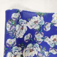 Kain Linen Tenun Organik Ramah Lingkungan Warna Biru Polos Motif Bunga Besar 100% Linen untuk Gaun Wanita dan Anak Perempuan, Kemeja Setengah Panjang