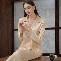 Pyjama décontracté d'été en satin pour femme, taille élastique, manches courtes, imprimé floral lisse, coupe ample, avec nœud, pour la maison
