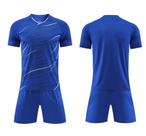 Tenue de football personnalisée à rayures ondulées, respirante, anti-humidité, en polyester, avec logo et nom imprimés, pour l'été - Product Image 2