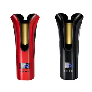 Mini saç bigudi elektrikli bukle makinesi kablosuz şarj otomatik bigudi değnek seramik ısıtma bakım dalga kıvırmak demir kırmızı taşınabilir