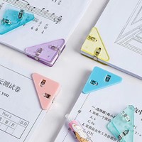 Venta al por mayor, Clips creativos para almacenamiento de aperitivos para niños, esquina de PP, sujetador de archivo de papel triangular de plástico, abrazadera para Carpeta de papel para estudiantes