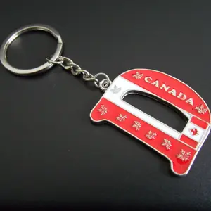 批发定制标志加拿大旅游纪念品金属珐琅字母字母钥匙链