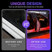 Accessoires automobiles en stock, plaque de seuil de porte éclairée par LED multicolores RVB, éclairage dynamique pour voiture