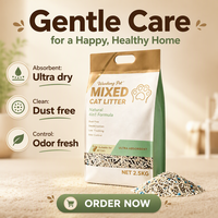 Litière pour chat biodégradable en bentonite et tofu, directement de l'usine, écologique, jetable aux toilettes, forte absorption, sans poussière, contrôle des odeurs