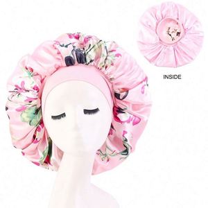 GTOP Wholesale Custom Silky Hair Bonnets Satin Lining Large Size Sleeping Hair <b>Wraps</b> Daily Casual Use Women - Product Image 6