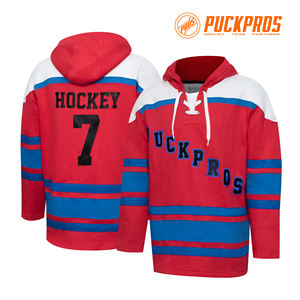 定制团队棉质冰球连帽衫 - 男女通用成人防风环保，带刺绣和印花，300克面料 - Product Image 2