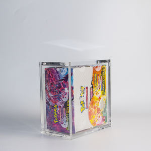 <span class=keywords><strong>Booster</strong></span> de <span class=keywords><strong>Pokemon</strong></span> en acrylique transparent personnalisé en gros boîte de présentation avec aimants puissants support de protection TCG - Product Image 3