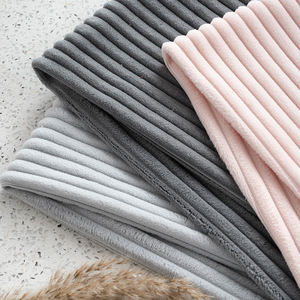 Corduroy <b>Fabric</b> 100% Polyester Medium <b>Weight</b> Stripes Brushed Sueded Woven Warp Rib Cushion <b>Fabric</b> - Product Image 1
