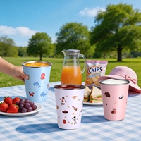 Gobelet en acier inoxydable pour enfants Moioco, durable et réutilisable, 8 onces, gobelets en métal incassables empilables pour bar, maison, restaurant