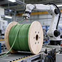 Kabel Robot Encoder Berpelindung Ganda, Kabel Servo Fleksibel, Transmisi Data Kecepatan Tinggi, Tembaga Berlapis Timah, Kabel Rantai Tarik PUR 4 Inti