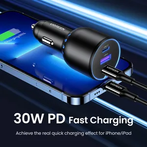 [สินค้าใหม่] UGREEN ที่ชาร์จในรถยนต์ 130W รองรับ Quick Charge 4.0 3.0 PD ชาร์จเร็ว USB Type C สำหรับ iPhone 15 14 13 Pro แล็ปท็อป แท็บเล็ต - Product Image 3