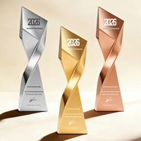 Trophée en résine personnalisable gratuit, médaille créative irrégulière or, argent, bronze, modèle 1025, pour les employés exceptionnels des entreprises