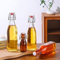 Bouteille en verre de 500 ml avec bouchon à bascule pour bière, vin, eau, boisson, avec bouchon hermétique