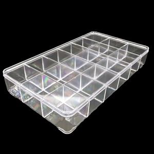 AEPB-18 18 Grids Acrylic Clear Plastic Organizer Box Storage Container With Dividers For Washi Tape Jewelry Beads Art DIY Crafts
