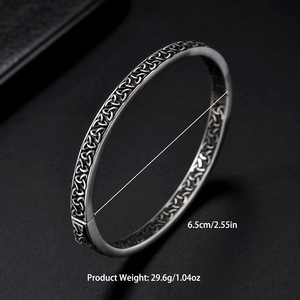 Bracelet vintage en acier inoxydable pour homme, style nordique, nœud triangulaire viking, rune Odin <span class=keywords><strong>Aegis</strong></span>, bijoux punk - Product Image 4