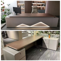 Table de bureau exécutive en forme de L moderne, bureau modulaire, mobilier de bureau commercial de luxe pour les espaces de coworking