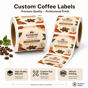 Custom Coffee Shop Logo Hot Stamping <b>Chocolate</b> Food Label Sticker Self-adhesive Waterproof Vinyl Baking Bread Seal Sticker - Product Image 2