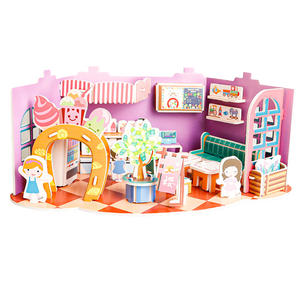 Good Baby - Rompecabezas 3D de casa, modelo de papel para ensamblar, juguete educativo y creativo para niñas, con cocina, baño, dormitorio y sala de estar - Product Image 1