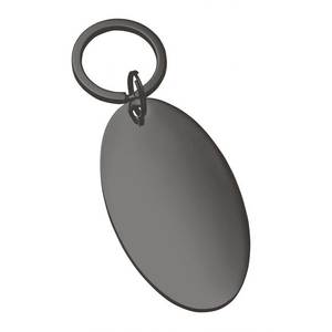 Grand porte-clés ovale en verre écologique poli, au design attrayant - Product Image 1