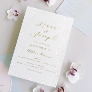 Invitación de Boda y Tarjeta de Agradecimiento Personalizadas de Alta Gama con Material Texturizado, Efecto Relieve y Etiquetas de Embalaje Premium - Product Image 6