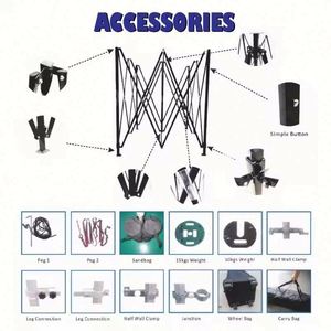 Carpa de Exhibición Plegable Fácil de Transportar para Deportes al Aire Libre y Campamentos en Interiores, Carpa de 10x10 con Estructura de Aluminio Impermeable y Diseño de 4 Puertas - Product Image 4