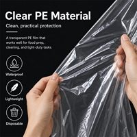Tablier jetable robuste en PE transparent, imperméable, à couverture intégrale, pour la manipulation des aliments, la restauration et l'atelier
